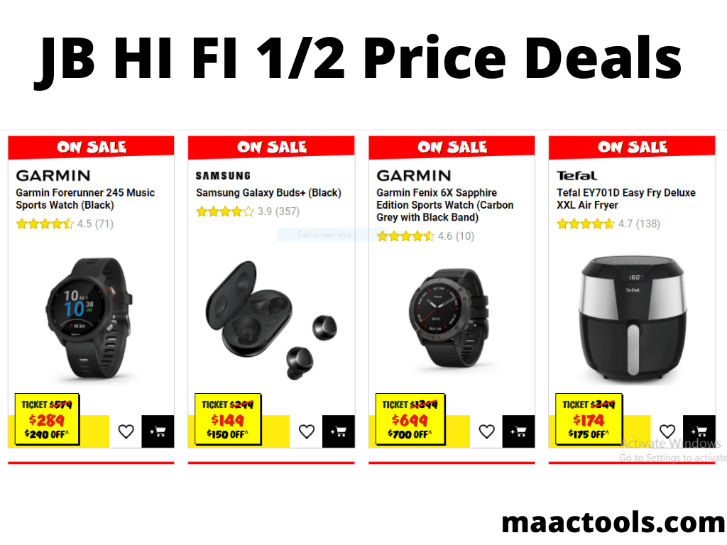 JB HI-FI Mega Blitz Half Price Sale