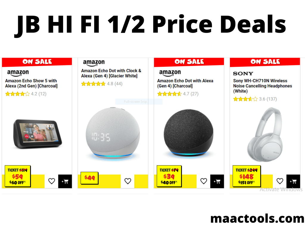 JB HI-FI Mega Blitz Half Price Sale